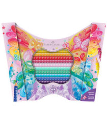 Astuccio Farfalla matite colorate Sparkle - colori assortiti - Faber-Castell - conf. 20 pezzi