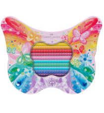 Astuccio Farfalla matite colorate Sparkle - colori assortiti - Faber-Castell - conf. 20 pezzi