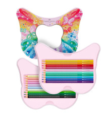 Astuccio Farfalla matite colorate Sparkle - colori assortiti - Faber-Castell - conf. 20 pezzi