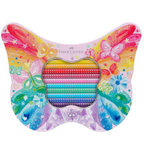 Astuccio Farfalla matite colorate Sparkle - colori assortiti - Faber-Castell - conf. 20 pezzi