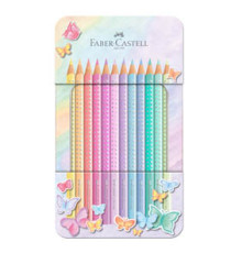 Astuccio matite colorate Sparkle Pastel - colori assortiti - Faber-Castell - conf. 12 pezzi