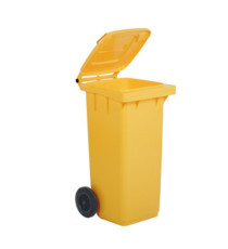 Bidone carrellato per raccolta differenziata - 240 L -  giallo - Mobil Plastic Bidone carrellato per raccolta differenziata - 240 L -  giallo - Mobil Plastic