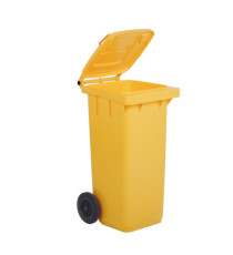 Bidone carrellato per raccolta differenziata - 240 L -  giallo - Mobil Plastic Bidone carrellato per raccolta differenziata - 240 L -  giallo - Mobil Plastic