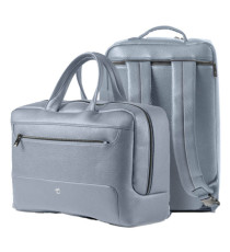 Borsa zainabile bi-bag Gate Trended - 42 x 28 x 14 cm - ecopelle - azzurro - In Tempo