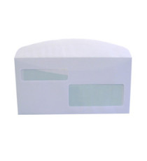 Busta doppia finestra - lembo gommato - 11,5 x 22,7 cm - 80 gr - bianco - Blasetti - conf. 500 pezzi