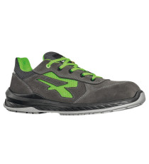 Calzatura di sicurezza Denver S1P - numero 39 - pelle scamosciata/mesh - nero/verde - U-Power Calzatura di sicurezza Denver S1P - numero 39 - pelle scamosciata/mesh - nero/verde - U-Power