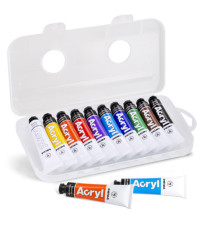Colori a olio e acrilici - 18ml - colori assortiti - Primo - astuccio 10 colori