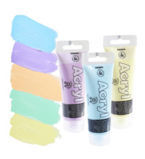 Colori Acryl - 75 ml - colori pastel assortiti - Primo - astuccio 5 colori