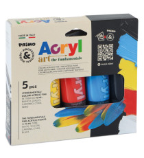 Colori Acryl - 75ml - colori assortiti - Primo - astuccio 5 colori Colori Acryl - 75ml - colori assortiti - Primo - astuccio 5 colori