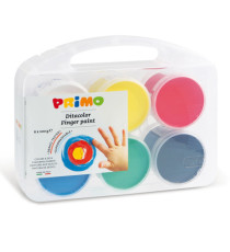 Ditacolor colori a dita - 100ml  - c/pennello - Primo - valigetta 6 colori Ditacolor colori a dita - 100ml  - c/pennello - Primo - valigetta 6 colori
