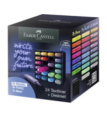 Evidenziatore Textliner 46 - punta a scalpello - tratto 1,0-3,0-5,0 mm - colori assortiti - Faber-Castell - deskset 24 p Evidenziatore Textliner 46 - punta a scalpello - tratto 1,0-3,0-5,0 mm - colori assortiti - Faber-Castell - deskset 24 p