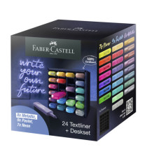 Evidenziatore Textliner 46 - punta a scalpello - tratto 1,0-3,0-5,0 mm - colori assortiti - Faber-Castell - deskset 24 p