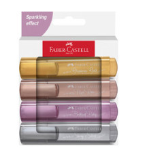 Evidenziatore Textliner 46 - punta a scalpello - tratto 1,0-3,0-5,0 mm - colori assortiti metallic - Faber-Castell - ast