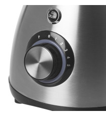 Frullatore Frullo Glass - con bicchiere in vetro - 600 W - nero/argento - Melchioni family Frullatore Frullo Glass - con bicchiere in vetro - 600 W - nero/argento - Melchioni family