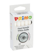 Gessetti tondi - ø 9x80 mm - bianco - Primo - Scatola 10 gessetti tondi Gessetti tondi - ø 9x80 mm - bianco - Primo - Scatola 10 gessetti tondi