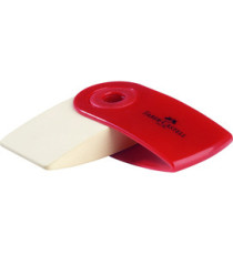 Gomma Sleeve Mini - 55x28x15mm - con custodia protettiva rossa e blu - Faber-Castell Gomma Sleeve Mini - 55x28x15mm - con custodia protettiva rossa e blu - Faber-Castell