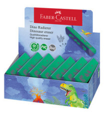 Gomma triangolare dinosauro - colori assortiti - Faber Castell - expo 15 pezzi Gomma triangolare dinosauro - colori assortiti - Faber Castell - expo 15 pezzi