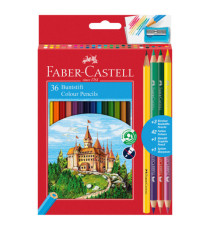 Matita colorata eco Il Castello + 3 bicolor + 1 grafite - colori assortiti - Faber-Castell - astuccio 36 pezzi