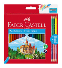 Matita colorata eco Il Castello+3 bicolor - diametro mina 3,00 mm - colori assortiti - Faber-Castell - astuccio 24 pezzi