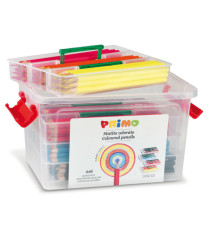 Matite colorate - diametro mina 2,9 mm - 12 colori assortiti - Primo - schoolbox 216 pezzi