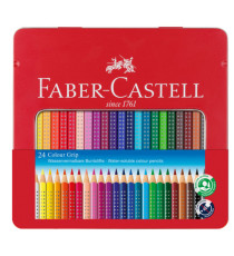 Matite colorate Colour Grip - acquerellabili - Faber-Castell - astuccio in metallo 24 pezzi