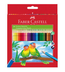 Matite colorate Eco - triangolari - diametro mina 3 mm - con temperino - colori assortiti - Faber-Castell - astuccio 24 Matite colorate Eco - triangolari - diametro mina 3 mm - con temperino - colori assortiti - Faber-Castell - astuccio 24