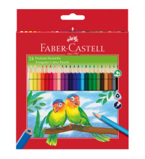 Matite colorate Eco - triangolari - diametro mina 3 mm - con temperino - colori assortiti - Faber-Castell - astuccio 24 Matite colorate Eco - triangolari - diametro mina 3 mm - con temperino - colori assortiti - Faber-Castell - astuccio 24