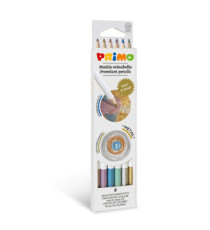 Matite colorate Minabella - diametro mina 3,8 mm - colori metallizzati assortiti - Primo - astuccio 6 pezzi Matite colorate Minabella - diametro mina 3,8 mm - colori metallizzati assortiti - Primo - astuccio 6 pezzi