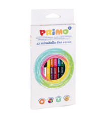 Matite colorate Minabella - doppiocolore - diametro mina 3,8 mm - Primo - astuccio 12 pezzi Matite colorate Minabella - doppiocolore - diametro mina 3,8 mm - Primo - astuccio 12 pezzi