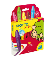 Pastelli cera super - lunghezza 7,5mm con Ø 11mm - colori assortiti - Giotto - astuccio 10 superpastelloni