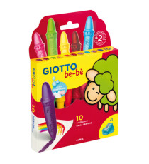Pastelli cera super - lunghezza 7,5mm con Ø 11mm - colori assortiti - Giotto - astuccio 10 superpastelloni