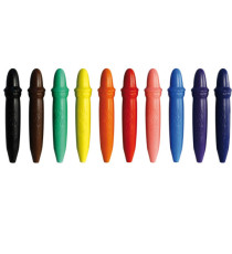 Pastelli cera super - lunghezza 7,5mm con Ø 11mm - colori assortiti - Giotto - astuccio 10 superpastelloni