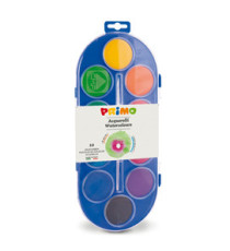 Pastiglie Acquerelli  - ø 44mm - colori assortiti - Primo - astuccio 10 pastiglie Pastiglie Acquerelli  - ø 44mm - colori assortiti - Primo - astuccio 10 pastiglie