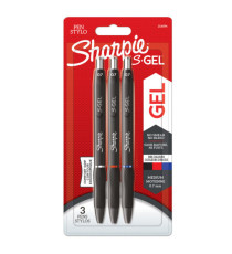 Penna gel a scatto - 0.7 mm - nero/blu/rosso - Sharpie - conf. 3 pezzi Penna gel a scatto - 0.7 mm - nero/blu/rosso - Sharpie - conf. 3 pezzi