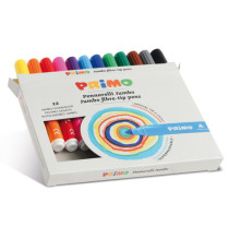 Pennarelli Jumbo - punta ø7,6mm - colori assortiti - Primo - astuccio 12 pezzi Pennarelli Jumbo - punta ø7,6mm - colori assortiti - Primo - astuccio 12 pezzi
