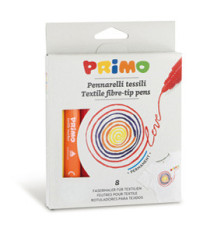 Pennarelli per tessuto - colori assortiti - Primo - astuccio 8 pezzi Pennarelli per tessuto - colori assortiti - Primo - astuccio 8 pezzi