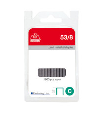 Punti zincati - 53/8 - 8 mm - metallo - Romeo Maestri - conf. da 1960 punti Punti zincati - 53/8 - 8 mm - metallo - Romeo Maestri - conf. da 1960 punti