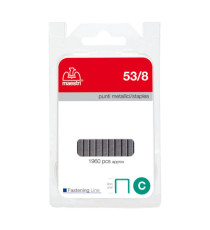 Punti zincati - 53/8 - 8 mm - metallo - Romeo Maestri - conf. da 1960 punti Punti zincati - 53/8 - 8 mm - metallo - Romeo Maestri - conf. da 1960 punti