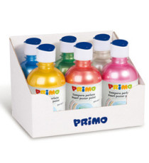 Tempera brillante perlata - 300ml - colori perlati assortiti - Primo - box 6 colori Tempera brillante perlata - 300ml - colori perlati assortiti - Primo - box 6 colori