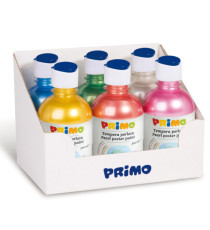 Tempera brillante perlata - 300ml - colori perlati assortiti - Primo - box 6 colori Tempera brillante perlata - 300ml - colori perlati assortiti - Primo - box 6 colori
