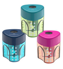 Temperamatite con contenitore - 1 foro - triangolare - con serbatoio - Faber-Castell Temperamatite con contenitore - 1 foro - triangolare - con serbatoio - Faber-Castell