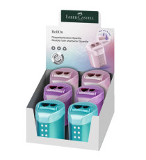 Temperamatite RollOn Sparkle - con serbatoio - 2 fori - colori assortiti - Faber-Castell Temperamatite RollOn Sparkle - con serbatoio - 2 fori - colori assortiti - Faber-Castell