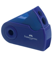 Temperamatite Sleeve con contenitore - 2 fori - con serbatoio - 70x34x20mm - rosso e blu assortiti - Faber-Castell