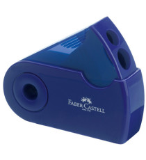 Temperamatite Sleeve con contenitore - 2 fori - con serbatoio - 70x34x20mm - rosso e blu assortiti - Faber-Castell