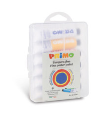 Tubi tempera - 18 ml - colori assortiti - Primo - astuccio 6 pezzi