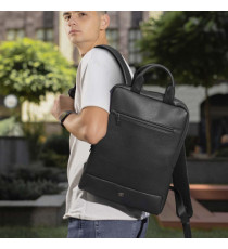 Zaino slim Gate Trended - 28 x 38 x 10 cm - ecopelle - nero - In Tempo