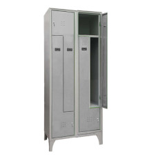 Armadio spogliatoio in metallo salvaspazio - a 4 ante a L - 80 x 50 x 195 cm - grigio - Fasma