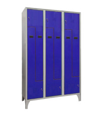 Armadio spogliatoio in metallo salvaspazio - a 6 ante a L - 120 x 50 x 195 cm - grigio/blu - Fasma