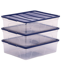 Contenitore multiuso Bankers Box - 32 x 40 x 11 cm - 12 L - PP - con coperchio blu - trasparente - Fellowes