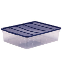 Contenitore multiuso Bankers Box - 32 x 40 x 11 cm - 12 L - PP - con coperchio blu - trasparente - Fellowes